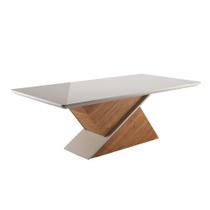 Mesa Sala De Jantar Tampo Com Vidro Engel 1,80m Madeirado/off White Viero Madeirado/off White Mesa Sala De Jantar Tampo Com Vidro Engel 1,80m Madeirado/off White Viero Madeirado/off White