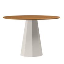 Mesa Sala de Jantar Tampo Redondo Sem Vidro 117cm Isis