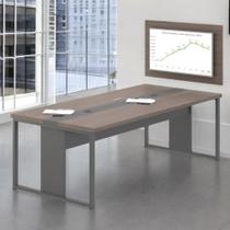 Mesa Sala de Reunião Com Paniel de TV Parma Freijó Preto Mesa Sala de Reunião Com Paniel de TV Parma Freijó Preto
