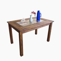 Mesa Sala Jantar 120cm Madeira Pinus Tampo Cerâmica Resistente Design Moderno Qualidade Durável