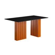 Mesa Sala Jantar Santiago 160x90 cm com Tampo de Vidro