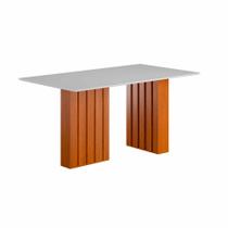 Mesa Sala Jantar Santiago 160x90 cm com Tampo de Vidro