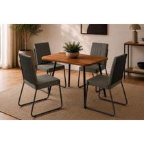 Mesa Sala Jantar Stellar 120cm+4 Cadeiras Nina Preto Carraro