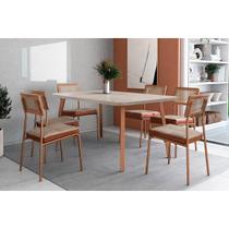 Mesa Sala Jantar Stellar 160cm+ 6 Cadeiras Lux Rose Carraro