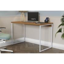 Mesa Secretária Escritório Secretária Industrial LI002 Canela/Branco - Kappesberg