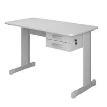 Mesa Secretária Maxxi 2 Gavetas Cor Cinza Cristal - Pandin