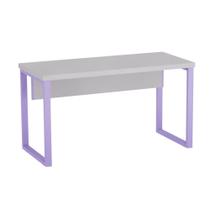 Mesa Secretária Tubolar PE 40 Pandin 1,34 M Cinza e Lilas