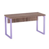 Mesa Secretária Tubolar PE 40 Pandin 1,34 M Walnut e Lilas