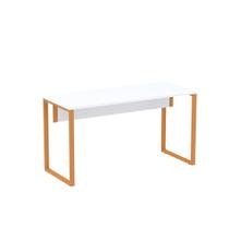 Mesa Secretária Tubular P25 Pandin 1,20 M Branco e Laranja