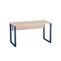 Mesa Secretária Tubular P25 Pandin 1,20 M Noce Naturale e Azul Del Rey