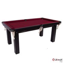 Mesa Sinuca 1,87 x 1,08 Tecido VINHO Procopio Tampo MDF com acessorios Mesa Sinuca 1,87 x 1,08 Tecido VINHO Procopio Tampo MDF com acessorios