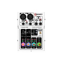 Mesa Som Interface T0202 Usb Branca Led Rgb 2 Canais Phantom Power 48v Live Podcast Eventos