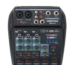 Mesa Som Mixer Dmx-04 4 Canais Bluetooth Phantom Efeito Efx