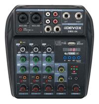 Mesa Som Mixer Dmx-04 4 Canais Bluetooth Phantom Efeito Efx - DEVOX Mesa Som Mixer Dmx-04 4 Canais Bluetooth Phantom Efeito Efx - DEVOX