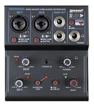 Mesa Som Mixer Gomix 2 Canais Bluetooth Usb Phantom Lexsen