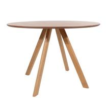 Mesa Square - Base Madeira Freijó - Tampo Redondo Freijó 90cm