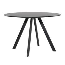 Mesa Square - Base Madeira Preta - Tampo Redondo 137cm - Cor Preta