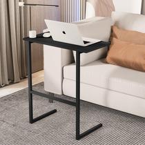 Mesa Suporte Bancada Apoio Notebook Lateral Sofá Cama Prática Multiuso Pés Metal Thor Preto