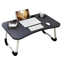 Mesa Suporte Notebook na Cor Preto Mesinha Dobrável Cama Sofá Estudo Trabalho Conforto