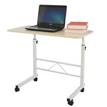 Mesa suporte para notebook com rodinhas trava altura ajustavel escritorio sala quarto branca