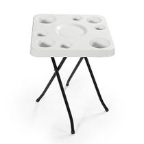 Mesa Suporte Petisco Petisqueira Para 8 Copos Garrafas Lazer