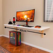 Mesa Suspensa Em Mdf Branco Estudos Home Office Computador Mesa Suspensa Em Mdf Branco Estudos Home Office Computador