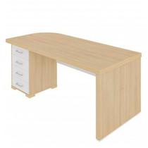 Mesa tamburato com gavetas ii le - carvalho/branco 6212