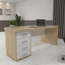 Mesa tamburato com gavetas ii le - carvalho/branco 6212