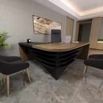 Mesa Tamburato Diretor em L Escritório Home Office Mesa Tamburato Diretor em L Escritório Home Office