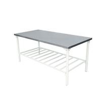 Mesa Tampo Aço Inox Industrial 1,90x70 Com Prateleira Innal