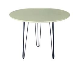 Mesa Tampo Branco 70cm Redonda 3 Pé Hairpin 70cm Triplo 1/4 Aço