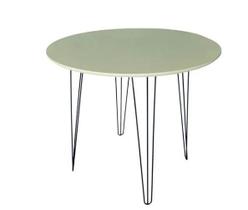 Mesa Tampo Branco 90cm Redonda 4 Pé Hairpin 70cm Triplo 1/4 Aço