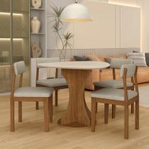 Mesa Tampo Orgânico Beijing + 4 Cad. Estofadas Fre/off/s.bege - M.a Mesa Tampo Orgânico Beijing + 4 Cad. Estofadas Fre/off/s.bege - M.a