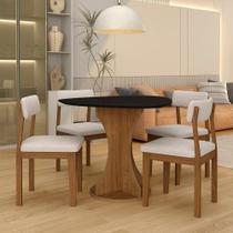 Mesa Tampo Orgânico Beijing + 4 Cad. Estofadas Fre/pto/bouclé - M.a Mesa Tampo Orgânico Beijing + 4 Cad. Estofadas Fre/pto/bouclé - M.a