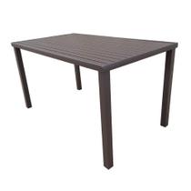Mesa Tampo Ripado Retangular 1.20x0.80m Alumínio Marrom