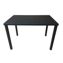 Mesa Tampo Ripado Retangular 1.40x0.80m Alumínio Preto