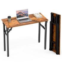Mesa TEMI 91cm, dobrável, dobrável, compacta, marrom