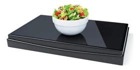 Mesa Térmica De Vidro Temperado Buffet Rechaud Preta Le Cook