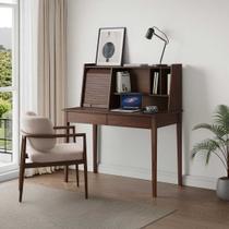 Mesa Trabalho 110 cm Estante Integrada Home Office Imbuia Alisa Mesa Trabalho 110 cm Estante Integrada Home Office Imbuia Alisa