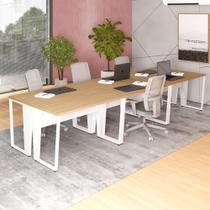 Mesa Trabalho Escritório 6 Pessoas 360cm Pé Metal F5 Office