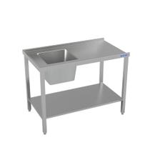 Mesa Tramontina Aço Inox Com Cuba 400x400 Mm Posição Contrária Ao Encaixe Da Máquina De Lavar