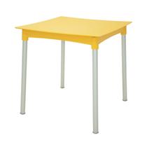 Mesa Tramontina Diana 70x70 cm em Polipropileno Amarelo com Pernas de Alumínio