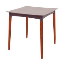 Mesa Tramontina Diana 70x70 cm em Polipropileno Camurça com Pernas de Madeira Eucalipto