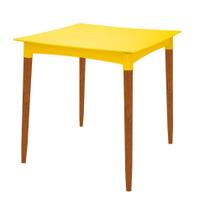Mesa Tramontina Diana Em Polipropileno Amarelo 70cm Pernas De Madeira