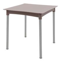 Mesa Tramontina Laura Rattan 70 cm em Polipropileno Camurça com Pernas de Alumínio Anodizado