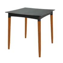 Mesa Tramontina Laura Rattan 70 cm Polipropileno Preto Pernas Madeira