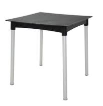 Mesa Tramontina Laura Rattan em Polipropileno Preto com Pernas de Aluminio Anodizado Mesa Tramontina Laura Rattan em Polipropileno Preto com Pernas de Aluminio Anodizado