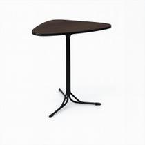 Mesa Triangular Alta para Lanchonete Gourmet Tampo 15mm Industrial 60x60 Castanho