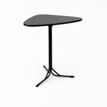 Mesa Triangular Alta para Lanchonete Gourmet Tampo 15mm Industrial 60x60 Cinza Chumbo