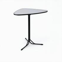 Mesa Triangular Alta para Lanchonete Gourmet Tampo 15mm Industrial 60x60 Cinza Cristal